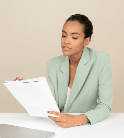 caregiver staff analysing the patient record to assist them for care.